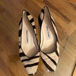 Manolo Blahnik Calf Hair Flats